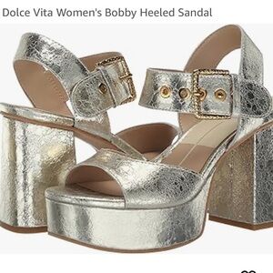 Dolce Vita Bobby Heel in platinum leather.